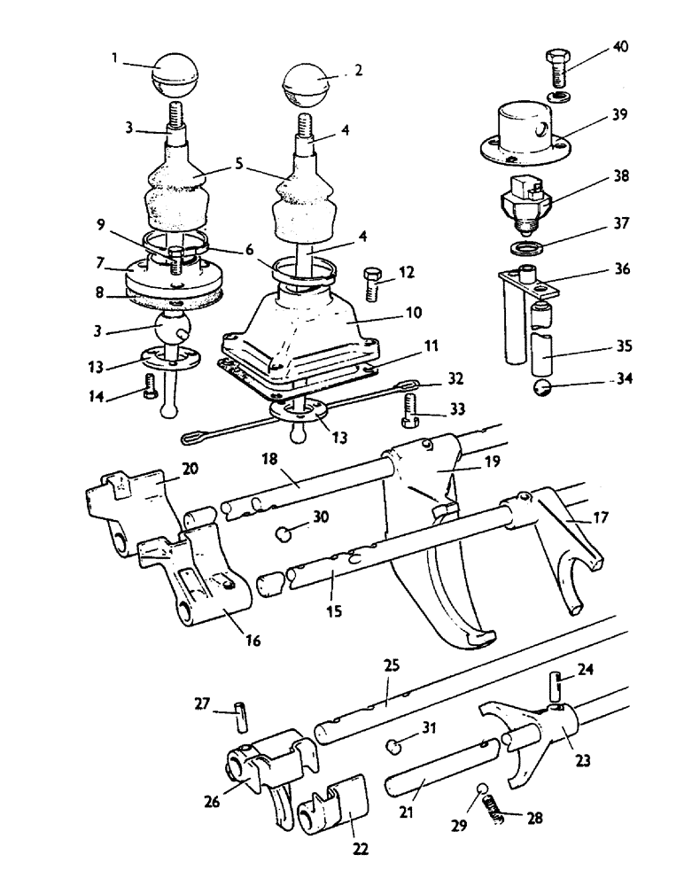 Схема запчастей Case IH 1210 - (C16) - GEARBOX, SELECTOR MECHANISM, 1210 TRACTORS Gearbox