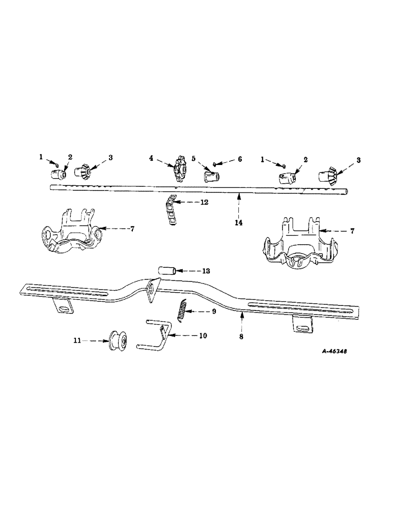 Схема запчастей Case IH 214A - (T-12) - HOPPER SUPPORT AND FEED SHAFT 