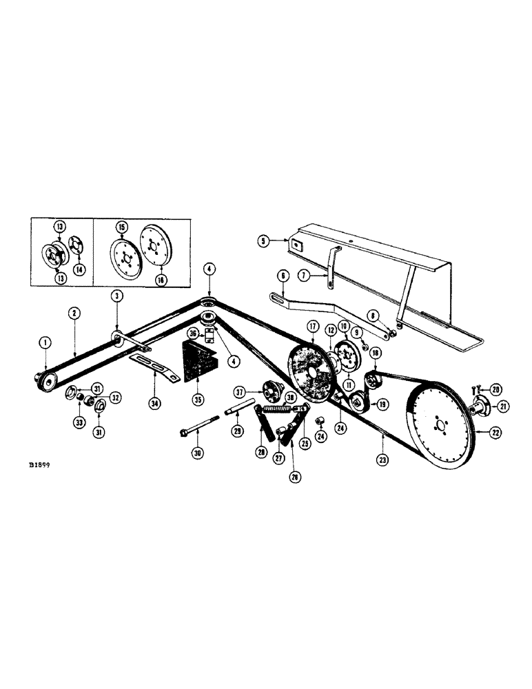 Схема запчастей Case IH 1050 - (58) - REEL AND REEL JACKSHAFT DRIVE 