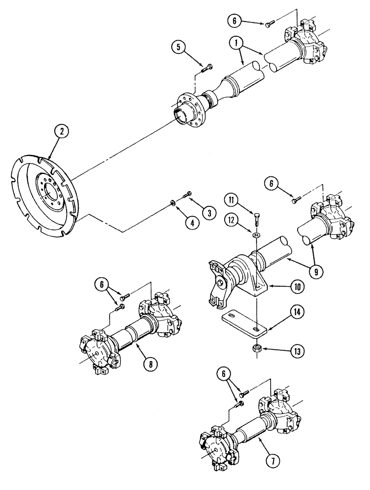 Схема запчастей Case IH STX375 - (06-32) - DRIVE SHAFT MOUNTING (06) - POWER TRAIN