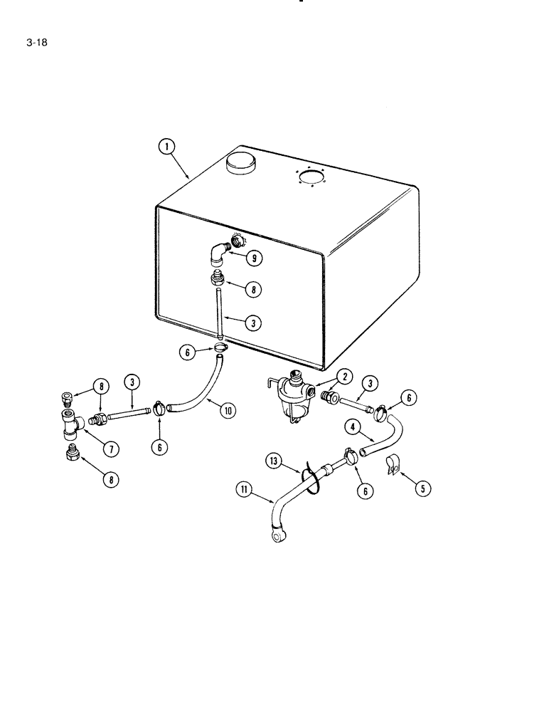 Схема запчастей Case IH 5000 - (3-18) - FUEL SYSTEM, 5000 WINDROWER (03) - FUEL SYSTEM