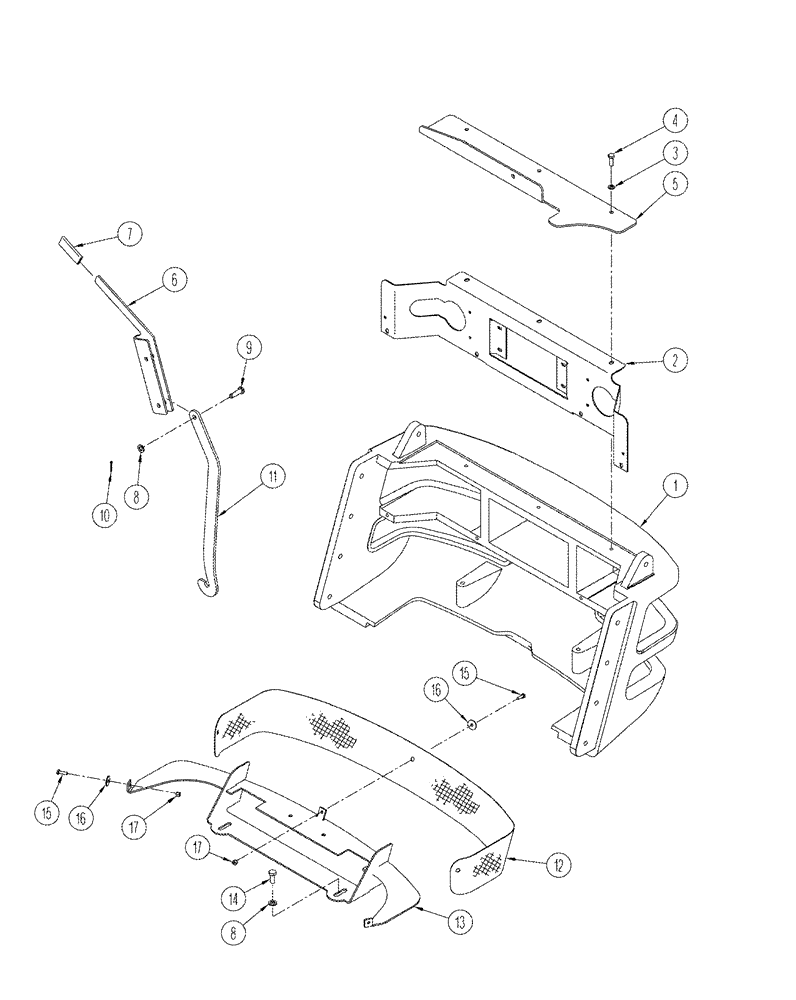 Схема запчастей Case IH STX325 - (09-33) - BUMPER (09) - CHASSIS/ATTACHMENTS