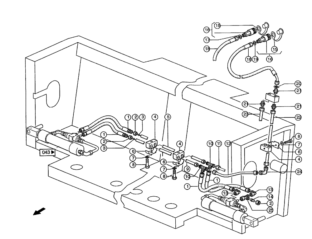 Схема запчастей Case IH 684 - (0042) - HYDRAULIC LIFT - HYDRAULICS (1- MG6M) (35) - HYDRAULIC SYSTEMS