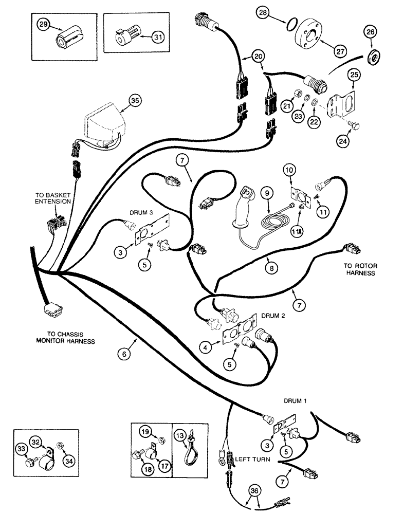 Схема запчастей Case IH CPX420 - (04-08) - HARNESS, LEFT HAND TOOL BAR - 5 ROW NARROW (06) - ELECTRICAL SYSTEMS