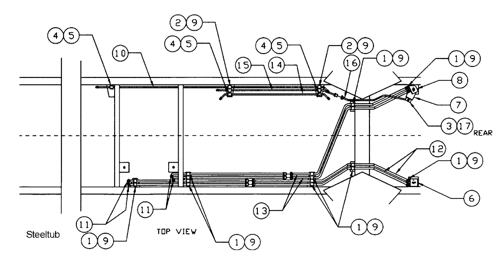 Схема запчастей Case IH PATRIOT XL - (06-012) - STEEL HYDRAULIC TUBES & CLAMPS Hydraulic Plumbing