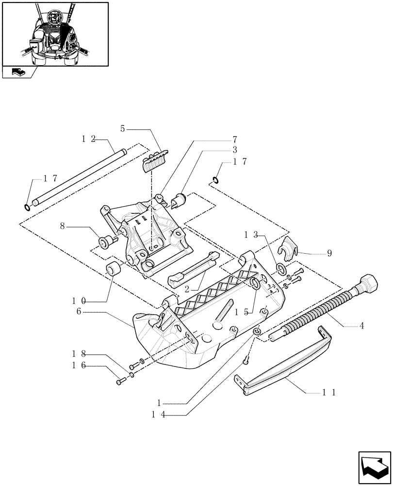 Схема запчастей Case IH MAXXUM 110 - (1.97.0[02]) - ARMREST CONTROL UNIT - SLIDE MECHANISM (10) - OPERATORS PLATFORM/CAB