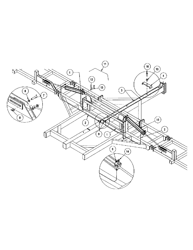 Схема запчастей Case IH CONCORD - (B16) - WING LIFT HYDRAULICS, 40 FOOT 