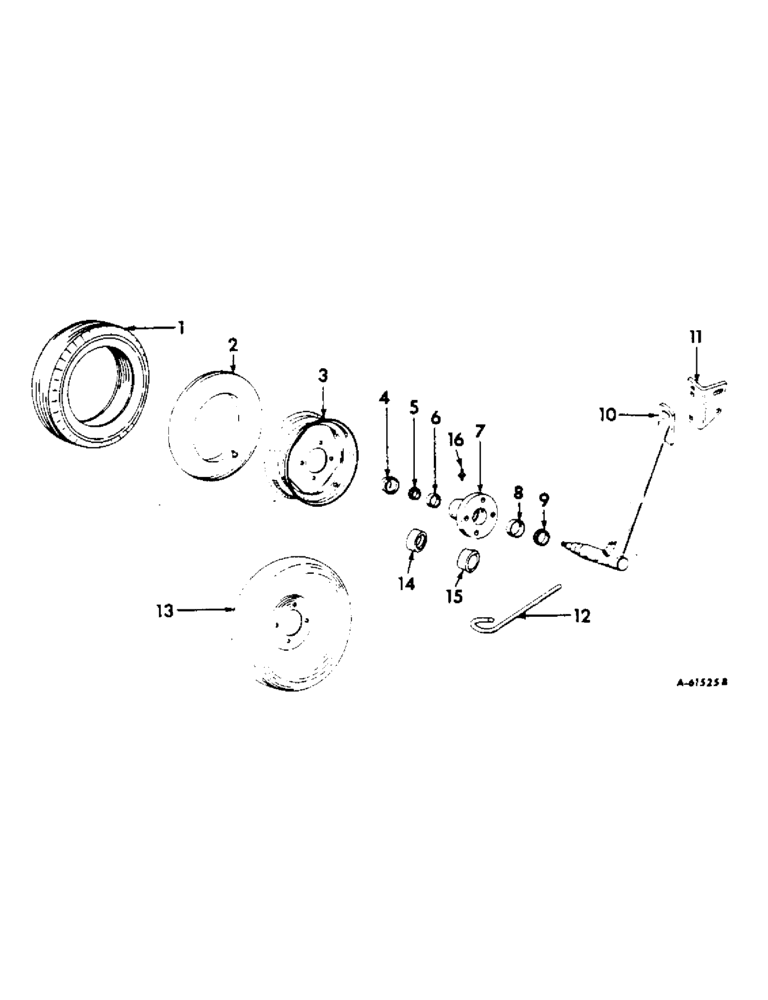 Схема запчастей Case IH 209A - (M-14) - REAR FURROW WHEEL, RIGID BEAM, 1960 TO 1964 