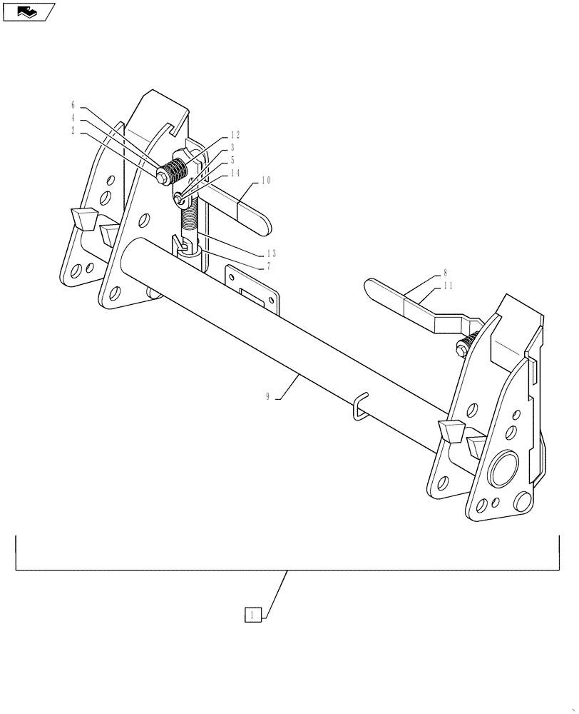 Схема запчастей Case IH L580 - (39.110.01[02]) - TOOL CARRIER - SKIDSTEER (39) - FRAMES AND BALLASTING