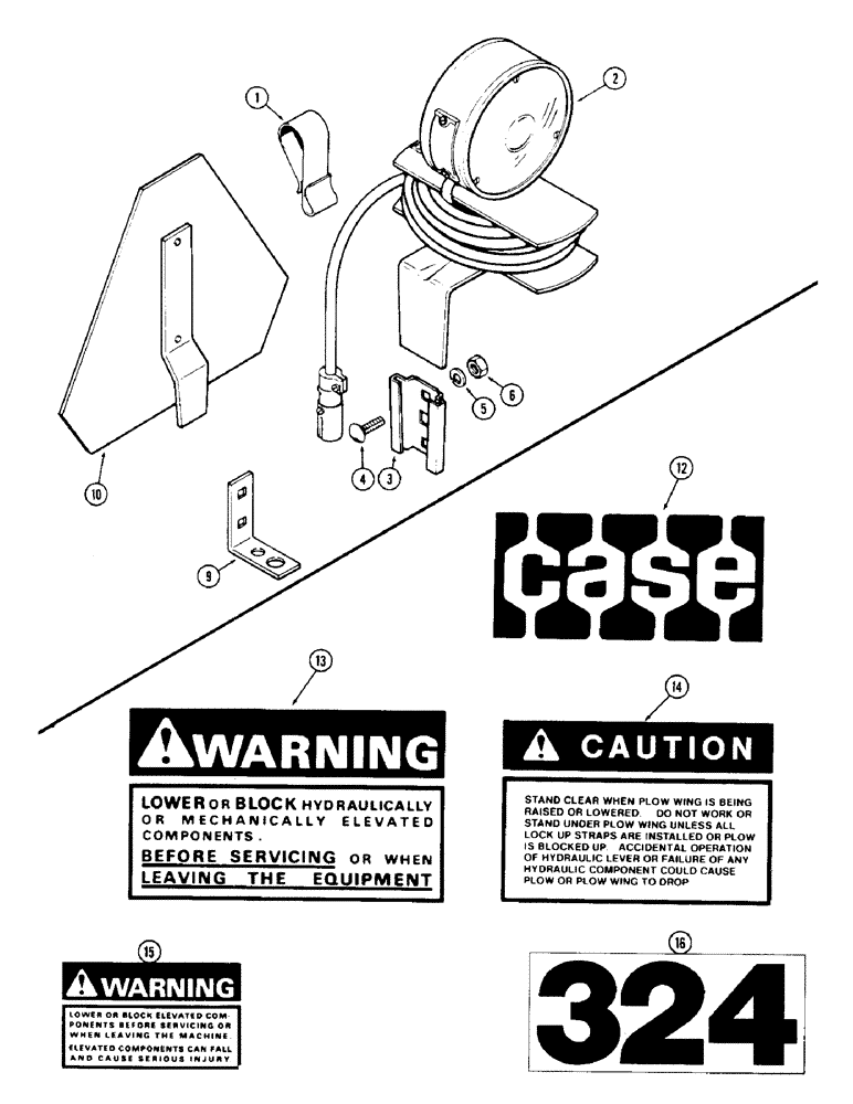 Схема запчастей Case IH 324 - (30) - WARNING LAMP, REFLECTORS, SLOW MOVING VEHICLE EMBLEM 