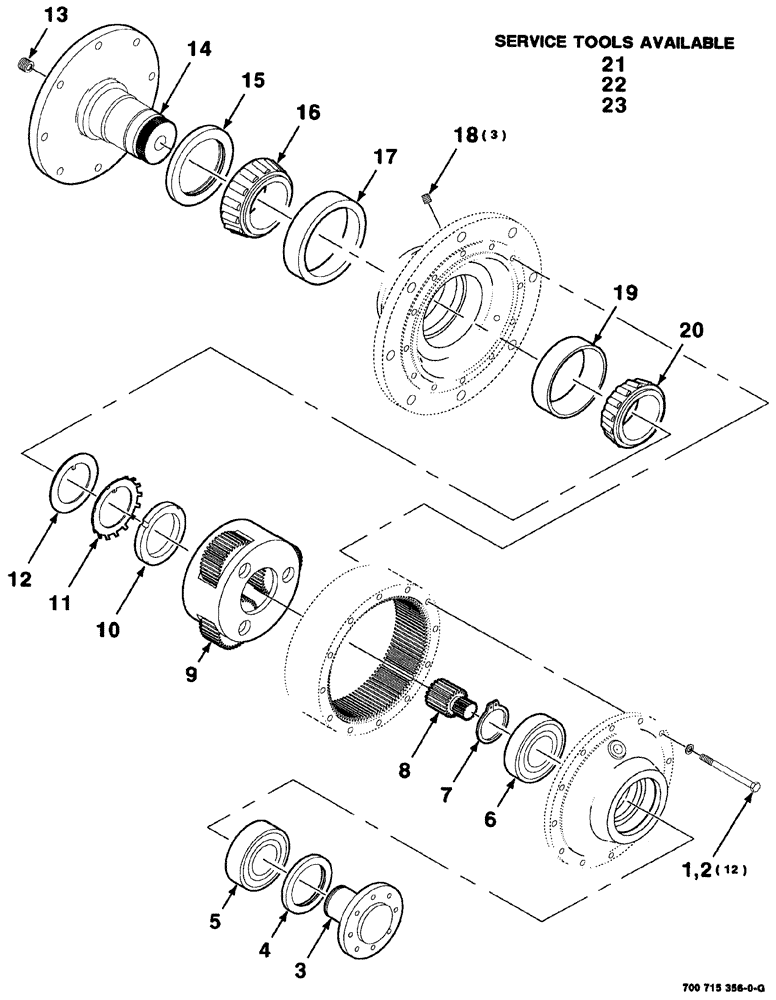 Схема запчастей Case IH 8880 - (06-006) - PLANETARY GEAR ASSEMBLY (14) - MAIN GEARBOX & DRIVE