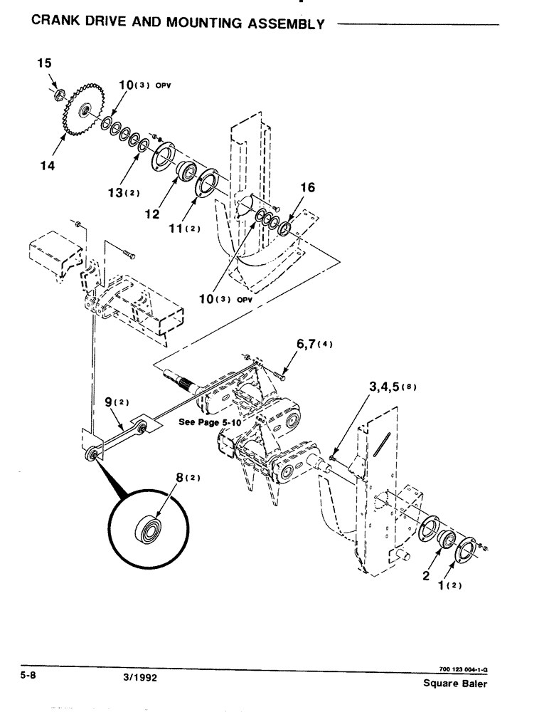 Схема запчастей Case IH 8570 - (5-08) - CRANK DRIVE AND MOUNTING ASSEMBLY (13) - FEEDER