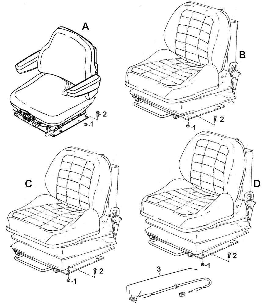 Схема запчастей Case IH C55 - (09B-22[01]) - DRIVERS SEAT - BUILT-IN (09) - CHASSIS