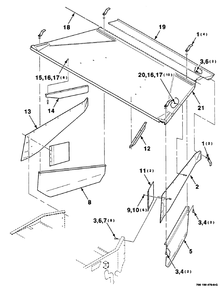 Схема запчастей Case IH DC515 - (7-34) - FORMING SHIELDS ASSEMBLY (09) - CHASSIS