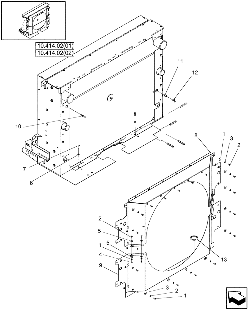 Схема запчастей Case IH 9120 - (10.406.08[03]) - FAN SHROUD - 9120 (10) - ENGINE