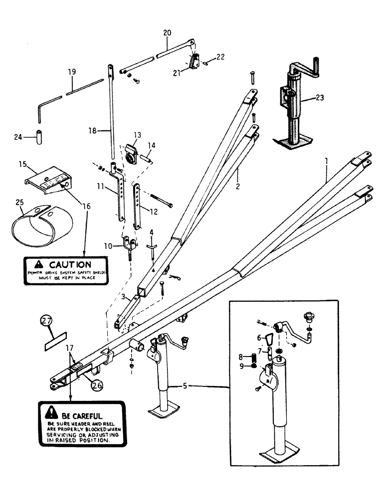 Схема запчастей Case IH 75 - (A-08) - MAIN HITCH, JACK AND HYDRAULIC LEVER CONTROLS 