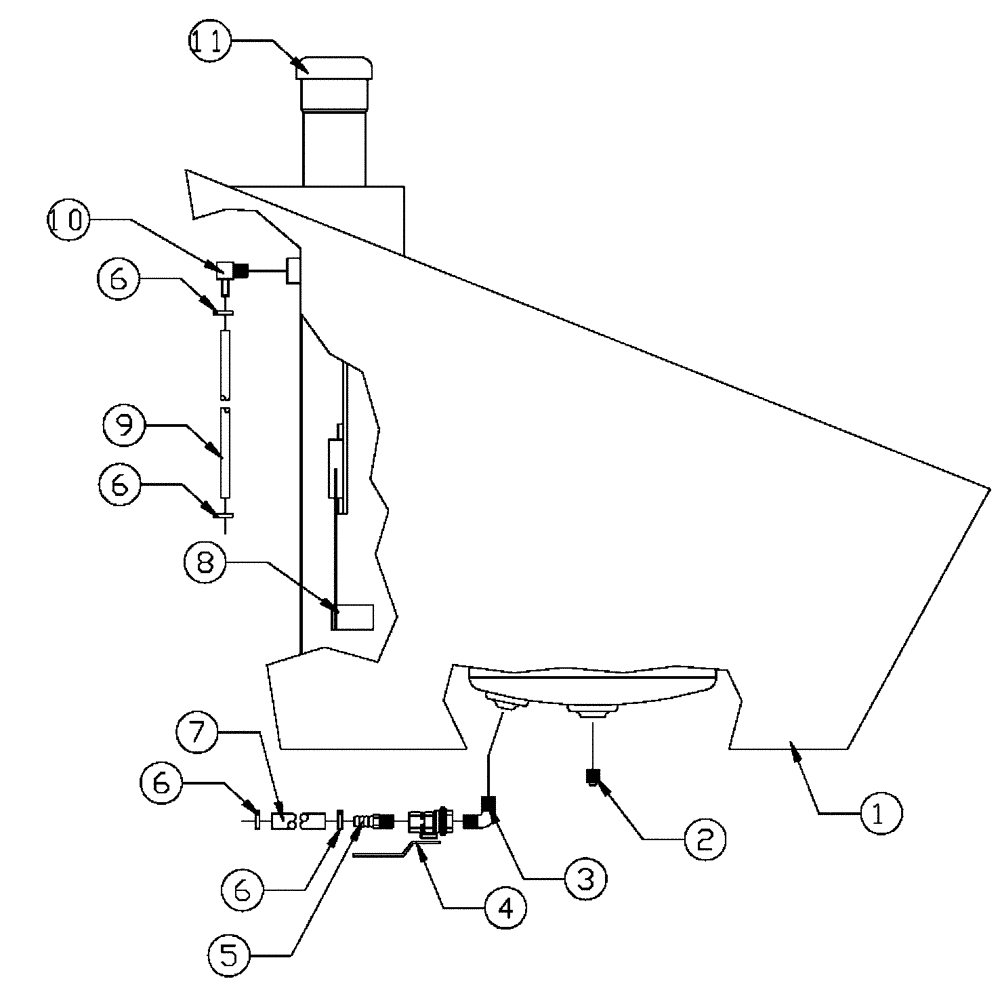 Схема запчастей Case IH SPX2130 - (04-008) - FUEL TANK ASSEMBLY Suspension & Frame