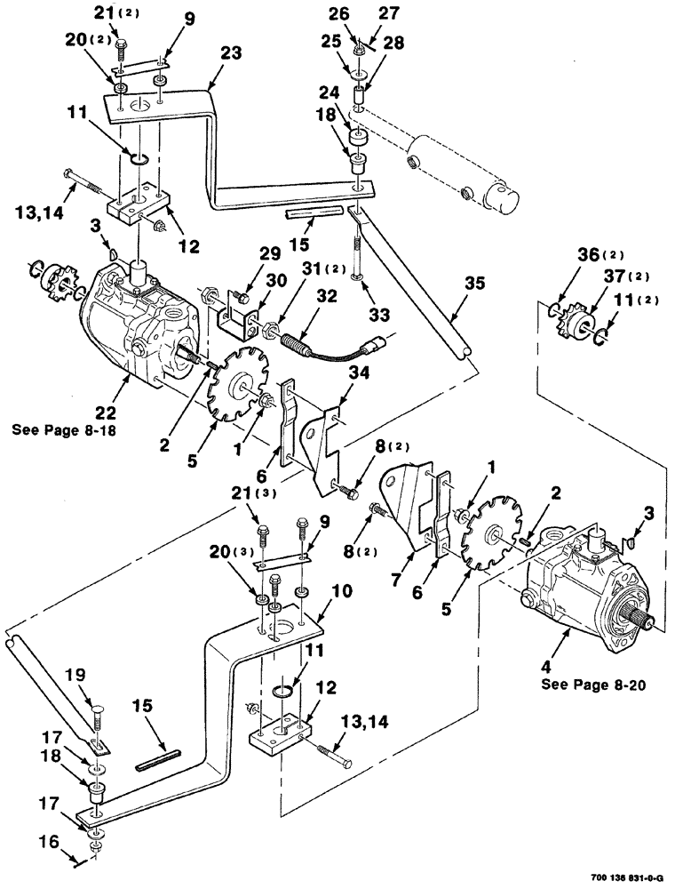 Схема запчастей Case IH 8880 - (08-014) - TRANSMISSION CONTROL AND MOTOR ASSEMBLIES (S.N. CFH0155001 THRU CFH0155379) (35) - HYDRAULIC SYSTEMS