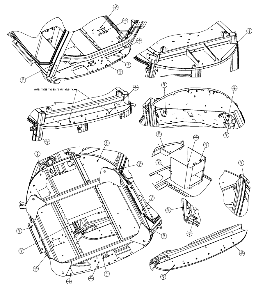 Схема запчастей Case IH FLX4010 - (01-003[04]) - CAB EXTERIOR GROUP (10) - CAB