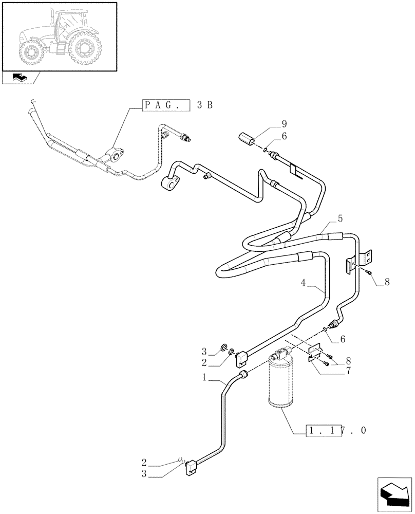 Схема запчастей Case IH PUMA 155 - (1.94.3[04A]) - AIR CONDITIONING SYSTEM PIPES - D6663 (10) - OPERATORS PLATFORM/CAB