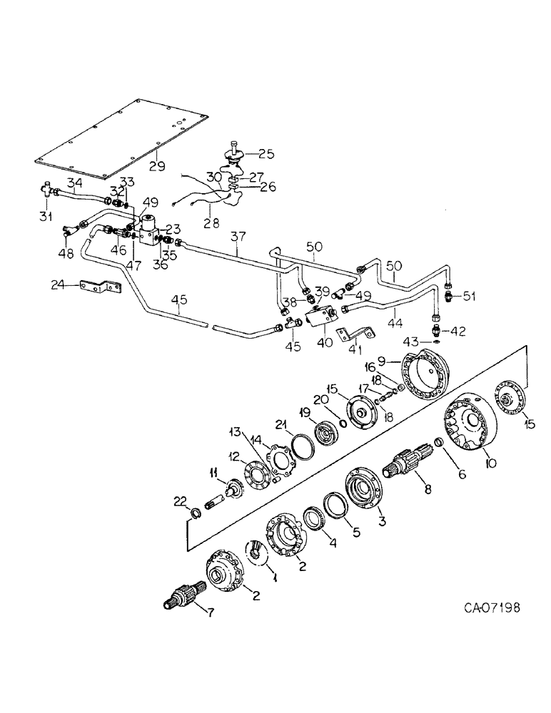 Схема запчастей Case IH 3788 - (07-29) - DRIVE TRAIN, DIFFERENTIAL LOCK ATTACHMENT, 3788 TRACTORS (04) - Drive Train