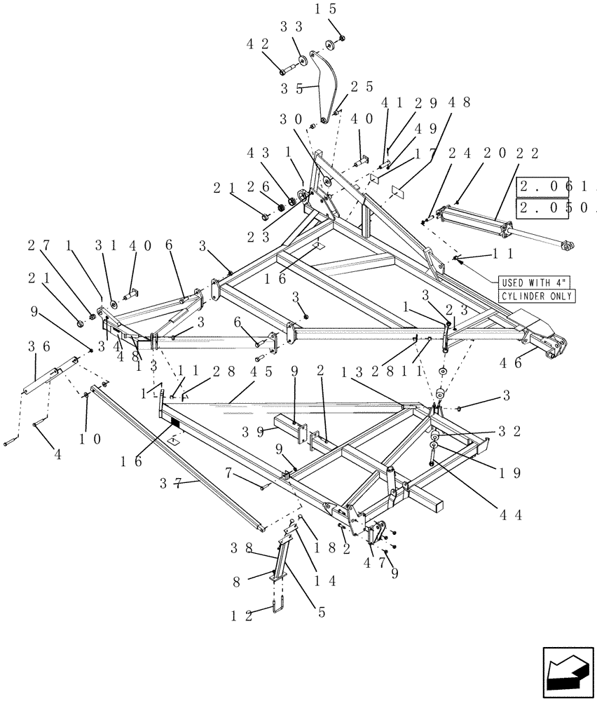 Схема запчастей Case IH PTX600 - (1.040.1) - 12 FT FIVE SECTION INNER WING ASSEMBLY (12) - FRAME