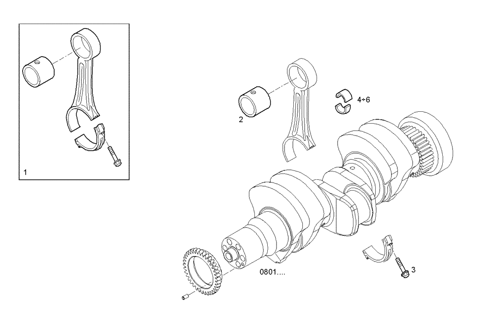 Схема запчастей Case IH F4CE0304A D600 - (0810.126) - CONNECTING ROD 