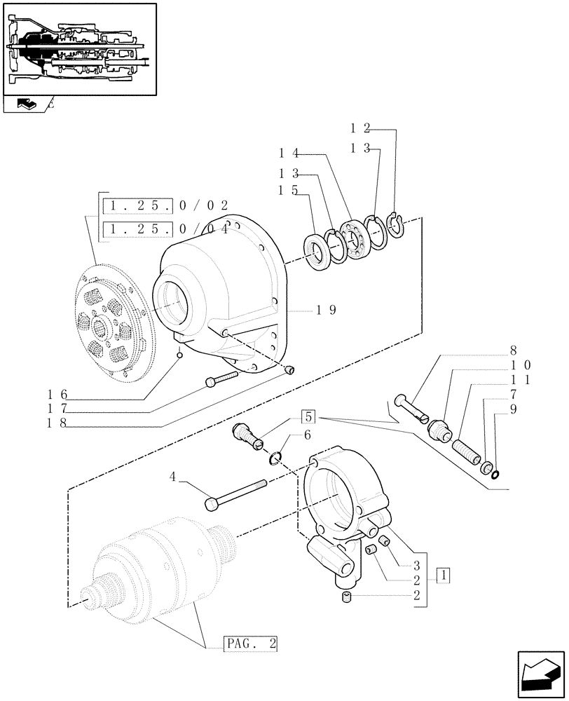 Схема запчастей Case IH FARMALL 105U - (1.27.0[01]) - POWER SHUTTLE TRANSMISSION - POWER SHUTTLE COVER AND MANIFOLD (VAR.330114-332114-330279-332279-330299-331299-332299-333299) (03) - TRANSMISSION