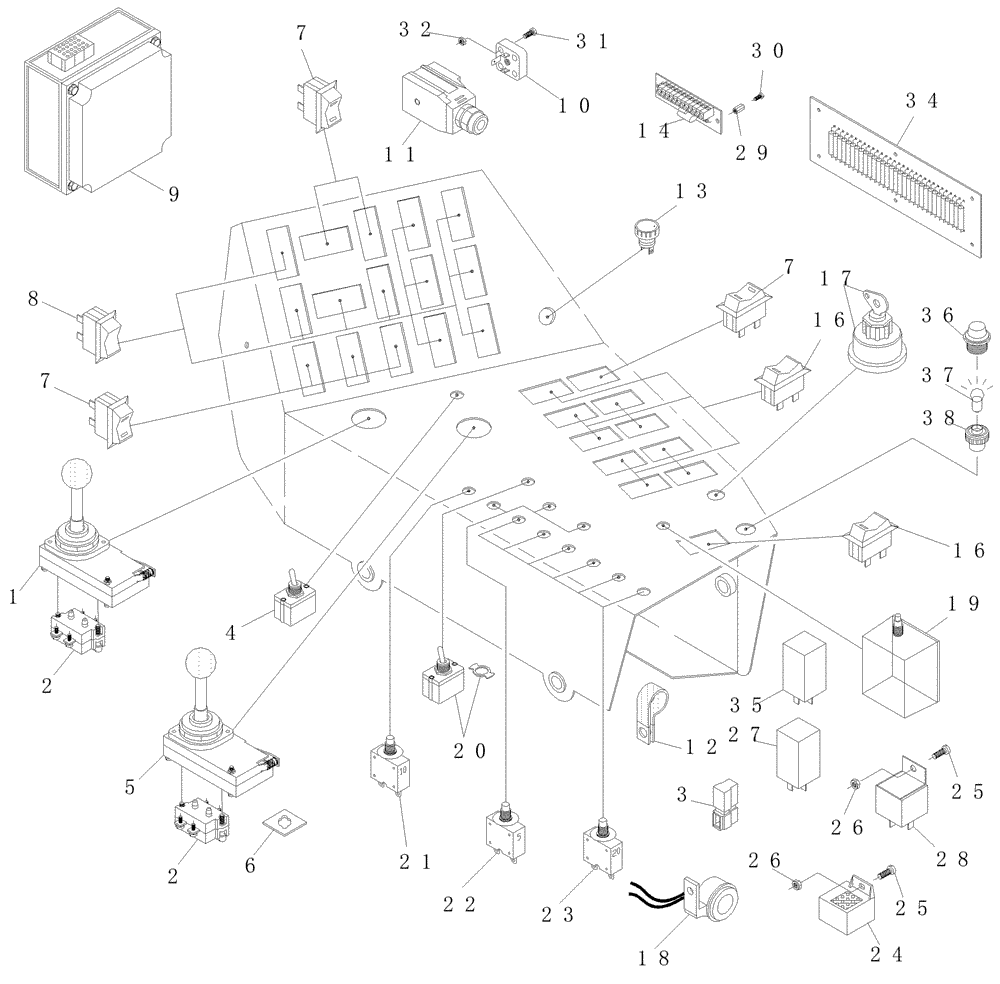 Схема запчастей Case IH A7000 - (A11.05[01]) - Cabin Controls (10) - CAB & AIR CONDITIONING