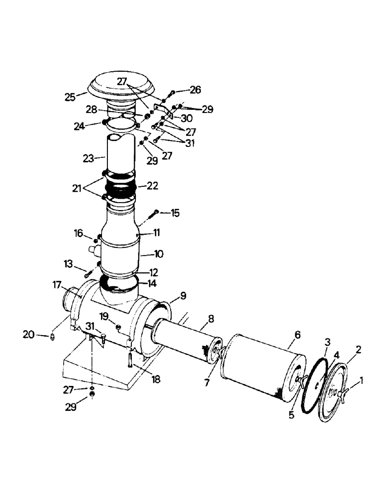 Схема запчастей Case IH PTA280 - (04-21) - PTA 251, PTA 280, PTA 297, PTA 310, PTA 325 & PT 350, AIR CLEANER & MOUNTING (04) - Drive Train