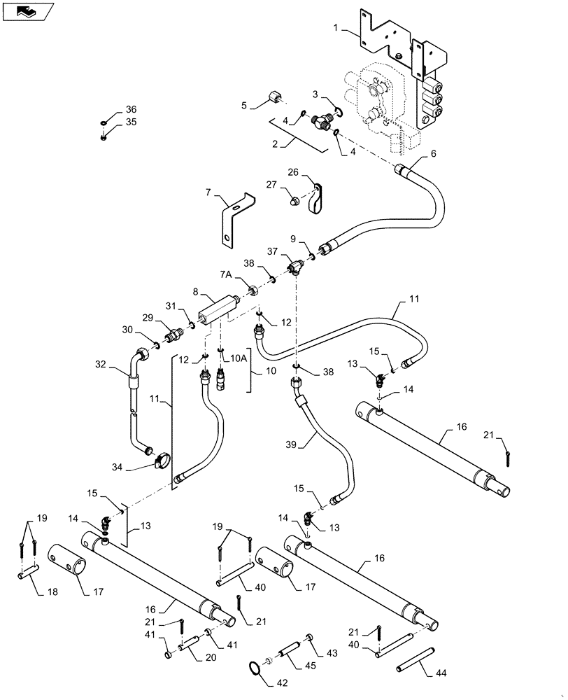 Схема запчастей Case IH 2388 - (08-10) - HYDRAULICS - HEADER LIFT (07) - HYDRAULICS