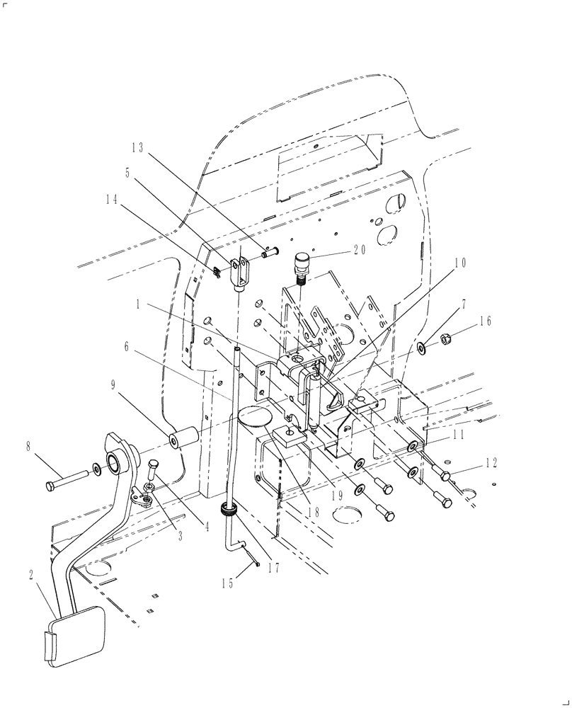 Схема запчастей Case IH FARMALL 55 - (03.01.06) - CLUTCH PEDAL - ON & ABOVE PIN Z8DH22043 - SSS (03) - TRANSMISSION