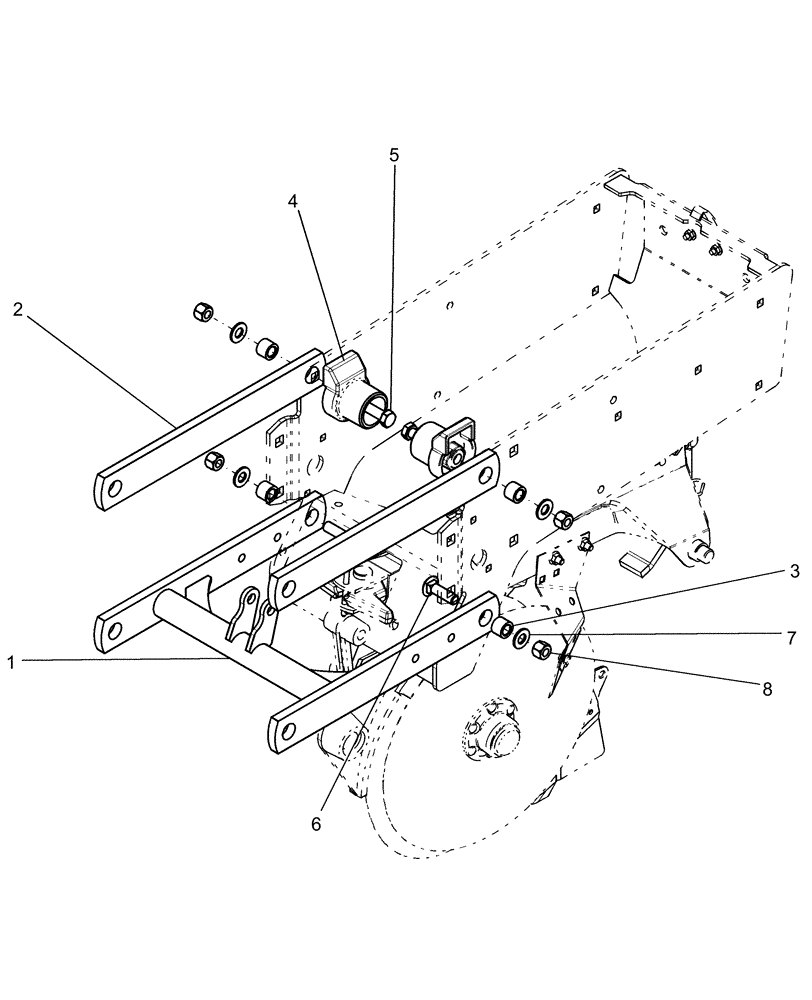 Схема запчастей Case IH 1260 - (75.200.22) - PNEUMATIC DOWN PRESSURE - LINK SUPPORT 14" LOWER LINKAGE (75) - SOIL PREPARATION