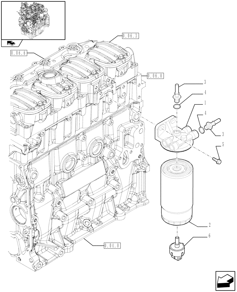 Схема запчастей Case IH FARMALL 80 - (0.20.0) - FUEL FILTER (01) - ENGINE