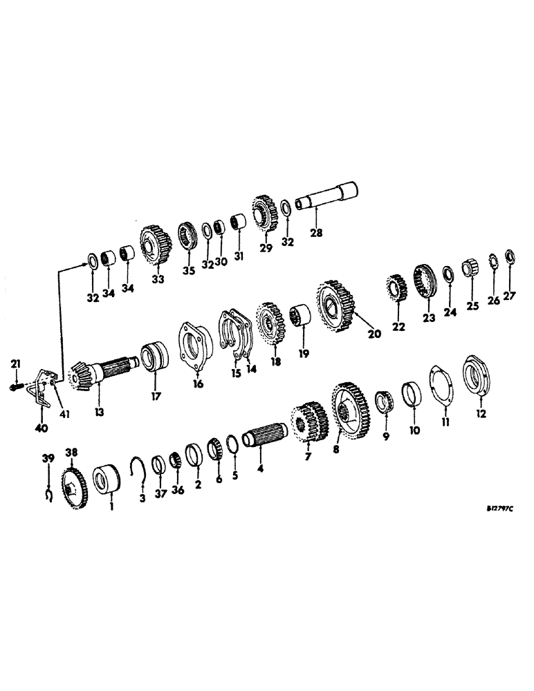 Схема запчастей Case IH 756 - (B-08) - POWER TRAIN, RANGE TRANSMISSION, IN REAR FRAME (03) - POWER TRAIN