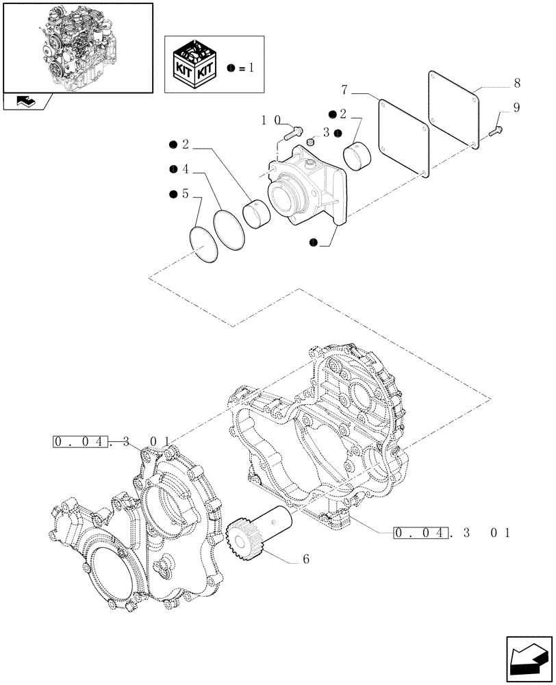 Схема запчастей Case IH FARMALL 75N - (0.35.0) - POWER TAKE OFF (01) - ENGINE