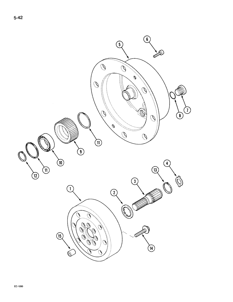 Схема запчастей Case IH 395 - (5-042[A]) - MECHANICAL FRONT DRIVE "ZF", PLANETARY DRIVE, APL-325 (05) - STEERING