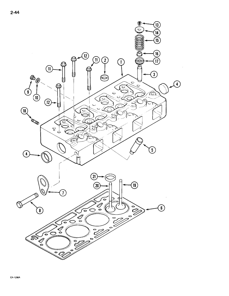 Схема запчастей Case IH 695 - (2-44) - CYLINDER HEAD (02) - ENGINE