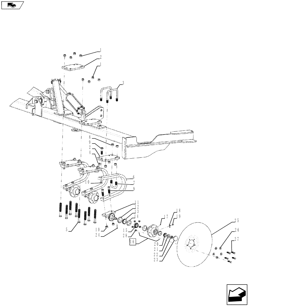 Схема запчастей Case IH 870 - (75.200.10) - INDIVIDUAL DISK ATTACHMENT (75) - SOIL PREPARATION