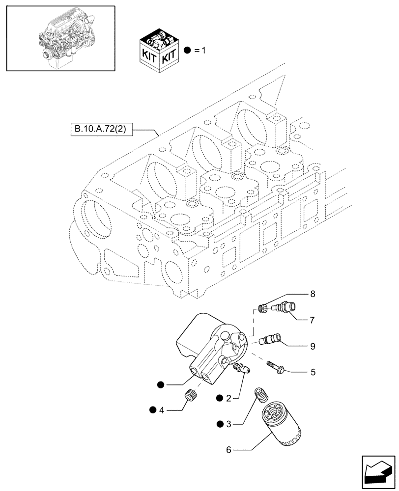 Схема запчастей Case IH AFX8010 - (B.20.A.24) - FUEL FILTER & RELATED PARTS (504037553) B - Power Production