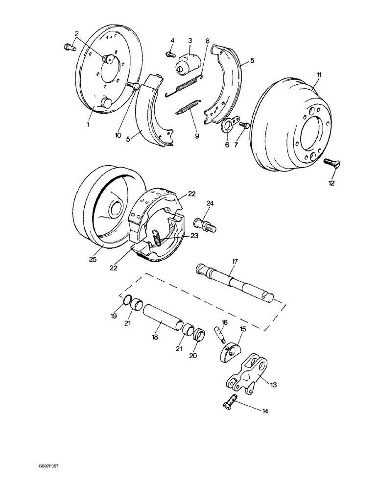 Схема запчастей Case IH 885 - (7-20) - FRONT AND REAR BRAKE SHOES, 885 AND 885Q HIGHWAY TRACTORS (07) - BRAKES