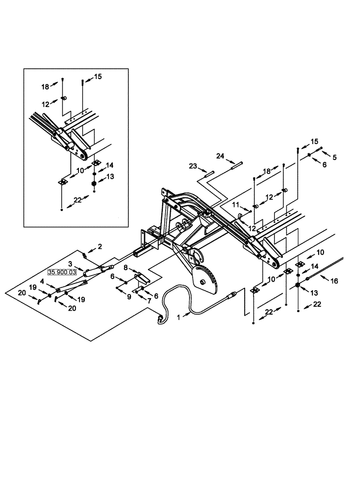 Схема запчастей Case IH 2016 - (35.900.02) - HYDRAULIC HOLDDOWN, RAKE-UP (35) - HYDRAULIC SYSTEMS