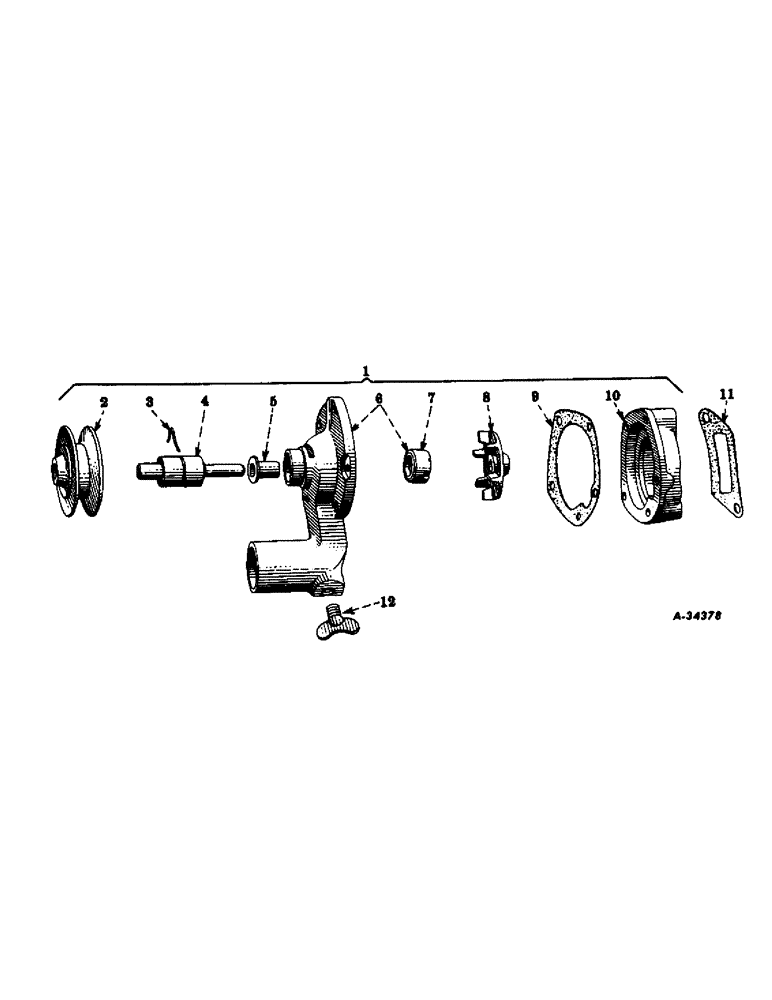 Схема запчастей Case IH SUPER AV - (025) - ENGINE, WATER PUMP, 3-1/8 X 4 FEET, C-123 ENGINE (01) - ENGINE