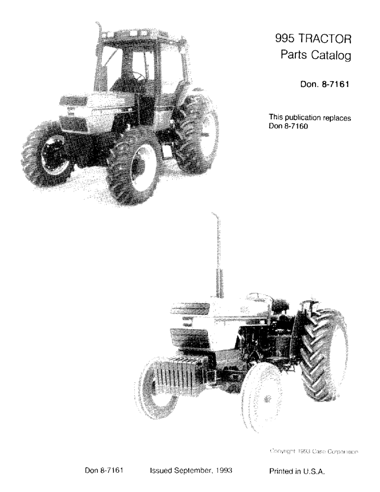 Схема запчастей Case IH 995 - (1-01) - 995 TRACTOR (00) - PICTORIAL INDEX