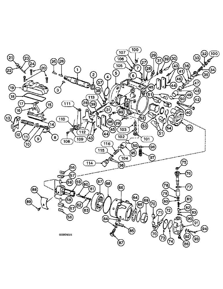 Схема запчастей Case IH D-282 - (2-050) - FUEL INJECTION PUMP - 610937C92 