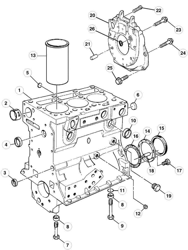 Схема запчастей Case IH CX50 - (02-29) - CYLINDER BLOCK (02) - ENGINE