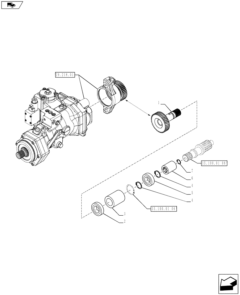 Схема запчастей Case IH PUMA 215 - (35.100.01[05]) - HYDRAULIC PUMP - IDLER GEARS (35) - HYDRAULIC SYSTEMS