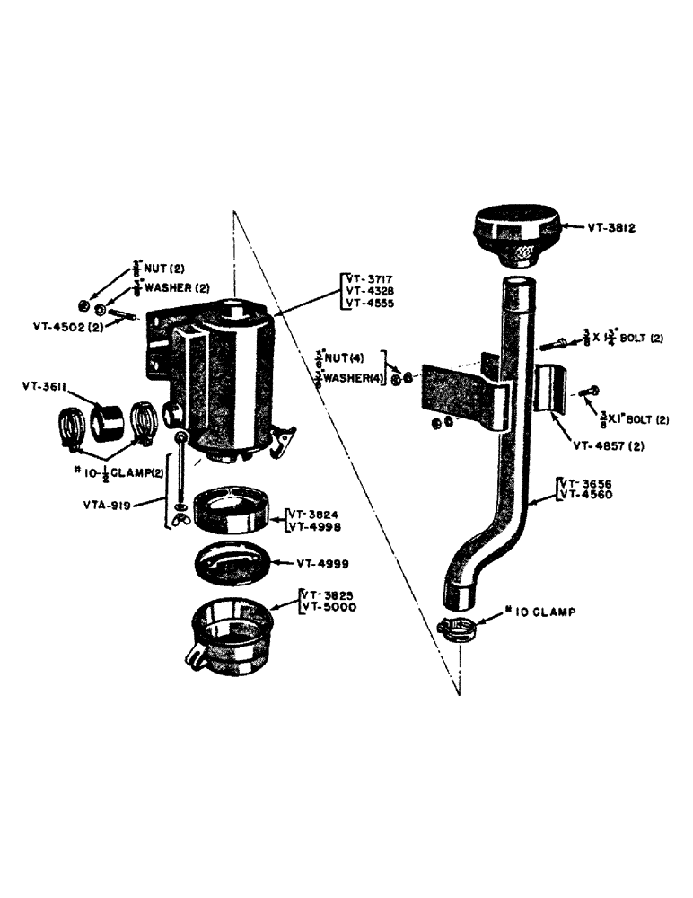 Схема запчастей Case IH VAI-SERIES - (028) - AIR CLEANER ASSEMBLY (02) - ENGINE