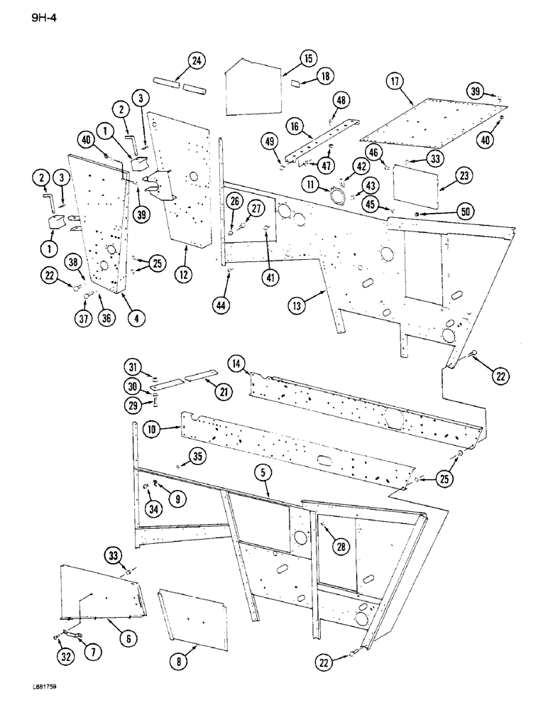 Схема запчастей Case IH 1640 - (9H-04) - SEPARATOR DOORS, SIDES AND SUPPORTS (12) - CHASSIS