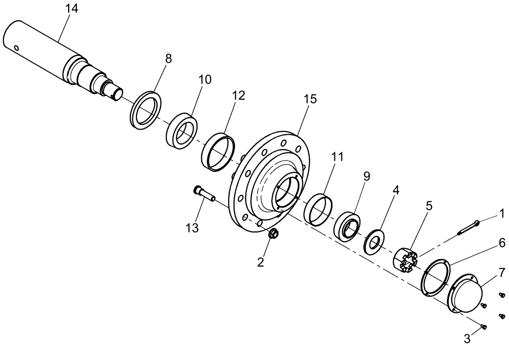 Схема запчастей Case IH 3580 - (44.100.01[01]) - FRONT HUB/SPINDLE ASSEMBLY - 10 BOLT (YCS015063 - CURRENT) (44) - WHEELS